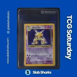 1999 POKEMON BASE SET #1/102 ALAKAZAM HOLO RARE - Image 1