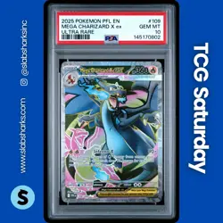 2025 POKEMON PHANTASMAL FLAMES #109/094 MEGA CHARIZARD X EX FA ULTRA RARE PSA 10 - Image 1