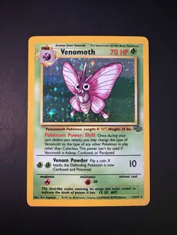 Pokemon TCG Venomoth Jungle 13/64 Holo 1999-2000 Wizards Base Set Copyright Holo - Image 1