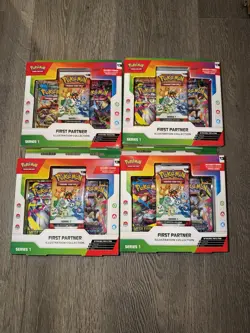 Pokemon First Partner Illustration Collection 4x NEW - Image 1
