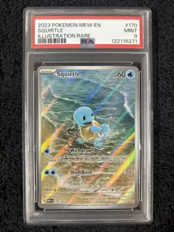 Squirtle 170/165 IR Illustration Rare 151 SV2a Pokemon TCG English PSA 9 - Image 1