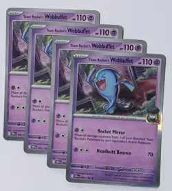 Team Rocket's Wobbuffet Holo 082/182 x4 Playset Pokemon Destined Rivals - Image 1