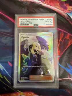 Pokemon Cynthia SV82/SV94 Hidden Fates Shiny Vault Full Art Holo PSA 10 - Image 1