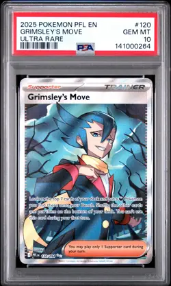 2025 POKEMON PFL EN-PHANTASMAL FLAMES ULTRA RARE #120 GRIMSLEY'S MOVE PSA 10 - Image 1