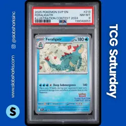 2025 POKEMON SV BLACK STAR PROMO 2024 ILLUSTRATION CONTEST #213 FERALIGATR PSA 8 - Image 1