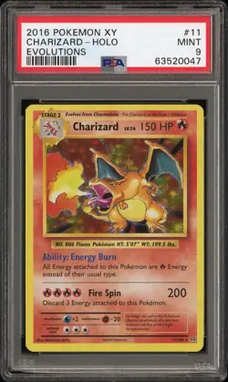 2016 POKEMON XY EVOLUTIONS #11 CHARIZARD-HOLO PSA 9 - Image 1