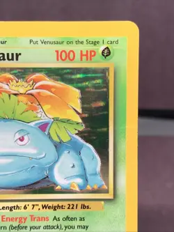 Pokemon TCG Venusaur Base Set Holo Rare 15/102 WOTC VTG 1999 Crease - Image 3