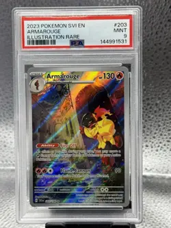2023 POKEMON SVI EN-SCARLET & VIOLET ILLUSTRATION RARE #203 ARMAROUGE PSA 9 - Image 1