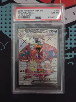 2023 POKEMON OBF EN-OBSIDIAN FLAMES ULTRA RARE #215 CHARIZARD EX PSA 8 - Image 1