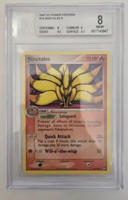 2007 EX Power keepers Ninetales Rare #19 Bgs 8 - Image 1