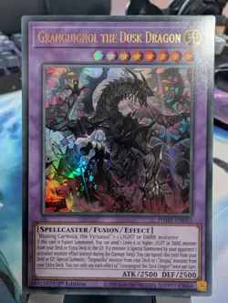 YuGiOh! Granguignol The Dusk Dragon PHHY-EN033 Ultra Rare 1st Ed - Image 1