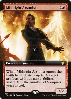 MTG Borderless Commander: Innistrad: Crimson Vow VOC Midnight Arsonist MINT - Image 1