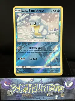 Pokemon Card Alolan Sandshrew 19/145 Guardians Rising REVERSE HOLO Rare Played - Image 1