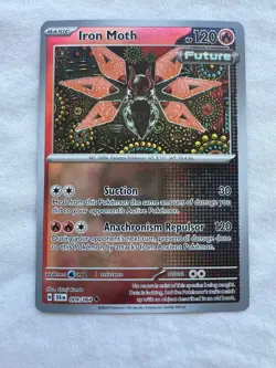 2024 Pokemon Card Scarlet Violet Shrouded Fable Iron Moth 9/64 Reverse Holo Foil - Image 2