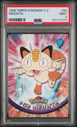 1999 Topps Pokemon Tv #52 Meowth PSA 9 - Image 1