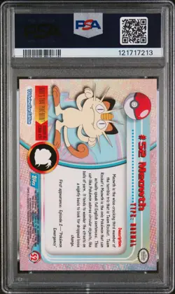1999 Topps Pokemon Tv #52 Meowth PSA 9 - Image 2