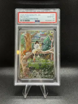 Pokemon TCG Phantasmal Flames Meowth 106/094 Illustration Rare PSA 10 🔥📈 - Image 1
