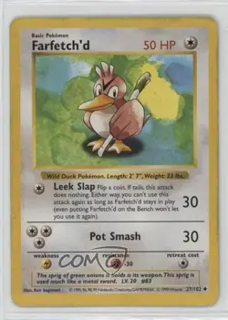 Farfetch'd Shadowless Pokemon Base Set #27 1999 - Image 1