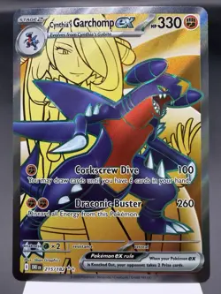 Cynthia’s Garchomp ex 215/182 - Full Art - Destined Rivals Pokemon Card MINT - Image 1