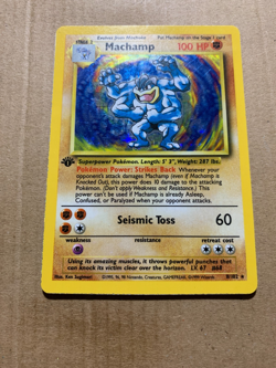 1st Edition Machamp 8/102 Base Set - Holo Pokemon Card - EX/NM - Image 2