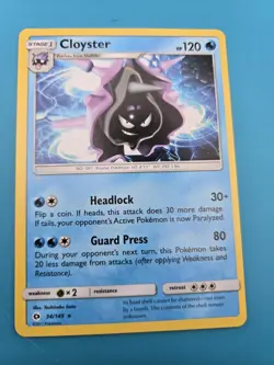 Cloyster #34/149 SM Base Set Rare - Pokemon Card LP - Image 1