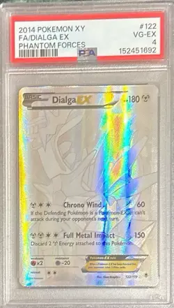 Pokemon TCG Dialga EX Full Art 122/119 Secret Rare Card XY Phantom Forces PSA 4 - Image 1