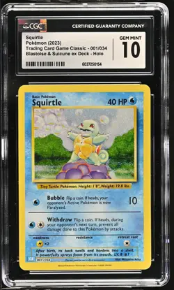 2023 Trading Card Game Classic #001/034 Squirtle CGC 10 - Image 1
