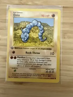 Pokemon TCG Onix Base Set 56/102 Regular 1st Edition Common Card Shadowless NM - Image 1