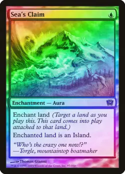 Sea's Claim FOIL 9th Edition HEAVILY PLD Blue Common MAGIC MTG CARD ABUGames - Image 1
