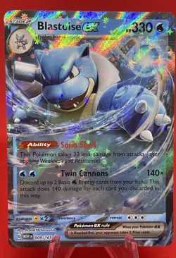 Blastoise ex 009/165 Scarlet & Violet 151 Double Rare Holo Pokemon TCG Card🔥 - Image 1