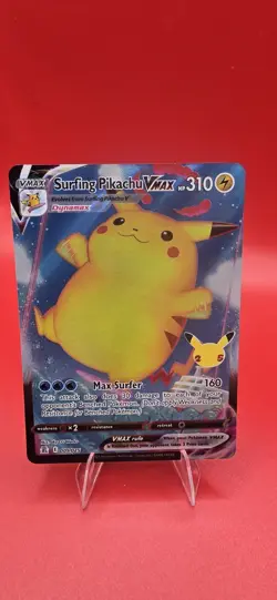 Pokemon Surfing Pikachu VMAX Ultra Rare Full Art Holo Celebrations 009/025 Card - Image 1