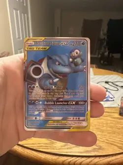 Pokemon Blastoise & Piplup GX TAG TEAM Ultra Rare Holo 214/236 SM fan art - Image 1