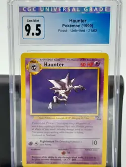 Pokemon Haunter #21/62 (1999) NON HOLO Fossil- Unlimited GRADED CGC 9.5 - Image 1