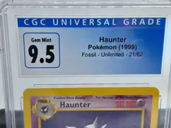 Pokemon Haunter #21/62 (1999) NON HOLO Fossil- Unlimited GRADED CGC 9.5 - Image 4