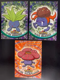 Oddish 43 + Gloom 44 + Vileplume 45 Blue Logo TV Animation Pokemon 1999 NonHolo - Image 1