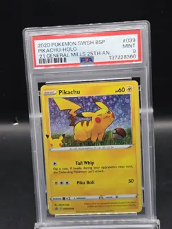2020 Pokemon SWSH BSP General Mills 25th Promo PSA 9 Pikachu Holo #039 2021 - Image 1
