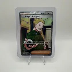 Pokemon Lt. Surge's Bargain Full Art Ultra Rare Holo 170/132 Me01 Trainer Card - Image 1