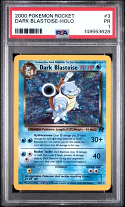PSA 1 PR 2000 Team Rocket Dark Blastoise 3/82 Holo Foil Pokemon Unlimited - Image 1