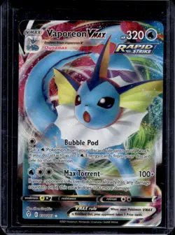 2021 Pokemon SWSH Evolving Skies Vaporeon VMAX #030/203 - Image 1