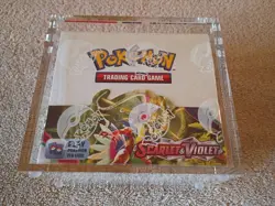 Minty Factory Sealed Pokemon Scarlet And Violet Booster Box W/ Acrylic Case - Image 1
