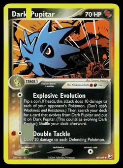 Pokemon Card Team Rocket Returns Dark Pupitar 40/109 Uncommon - Image 1