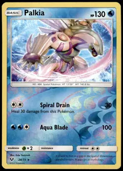 Pokemon Shining Legends Palkia 24/73 Reverse Holo - Image 1