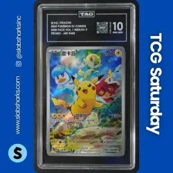 2025 POKEMON SV CHINESE GEM PACK VOL. 1 #004/SV-P PIKACHU PROMO ART RARE TAG 10 - Image 1