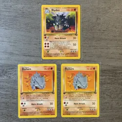 1999 Pokemon Jungle 1st Edition Rhydon & Rhyhorn Lot - Image 1