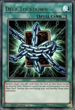 Deck Lockdown - Ultra Rare 1st Edition DUOV-EN090 - MP - YuGiOh - Image 1