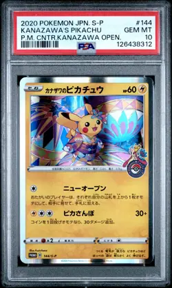 Pokemon TCG Kanazawa's Pikachu 144/S-P Pokemon Center Promo PSA 10 2020 - Image 1