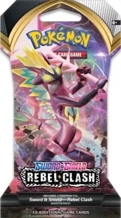 Pokemon TCG Sword & Shield Rebel Clash Sleeved Booster Pack Sealed - Lot of 3 - Image 1