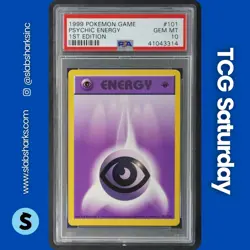 1999 POKEMON BASE SET 1ST EDITION SHADOWLESS #101/102 PSYCHIC ENERGY PSA 10 - Image 1