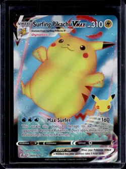 2021 Pokemon SWSH Celebrations Surfing Pikachu VMAX #009/025 - Image 1