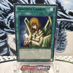 YUGIOH GRACEFUL CHARITY BP02-EN137 BLACK TEXT RARE 1ST ED + BONUS - Image 1